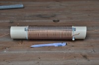 Homebrew H.F. loading coil for 40,20 and 15 Meters