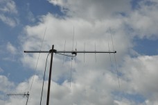 Dual Band Yagi up on the test mast.
